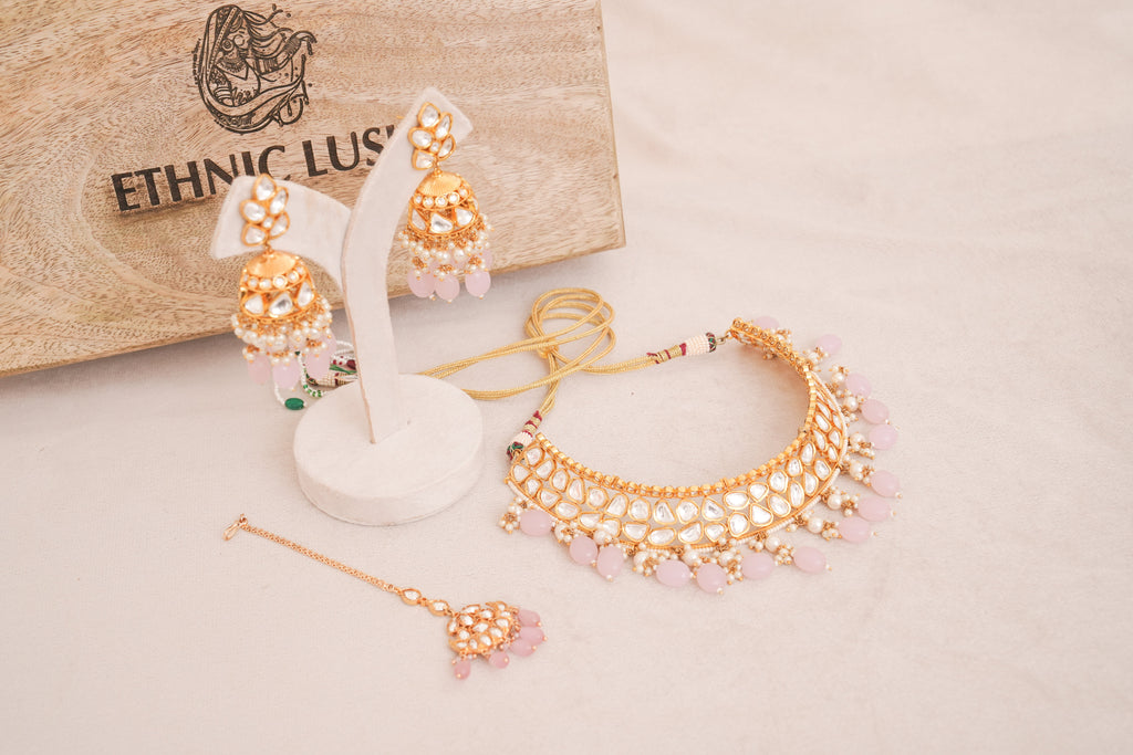 Noor Blush Polki Bridal Choker Set