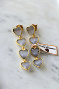 Lavender Heart Cascade Earrings