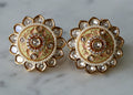 Lotus Meenakari Kundan Earrings