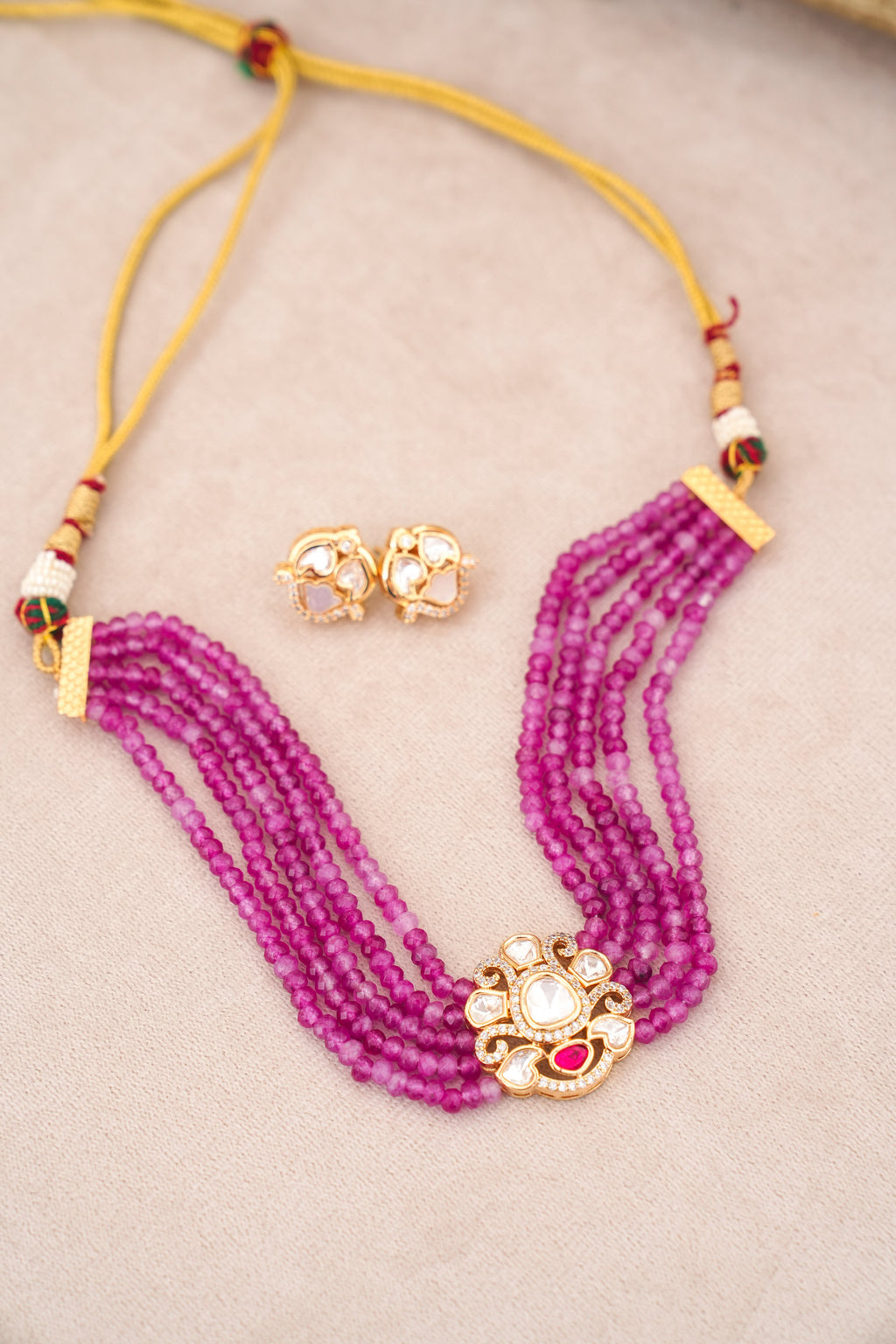 Lotus Bloom Ruby Necklace Set