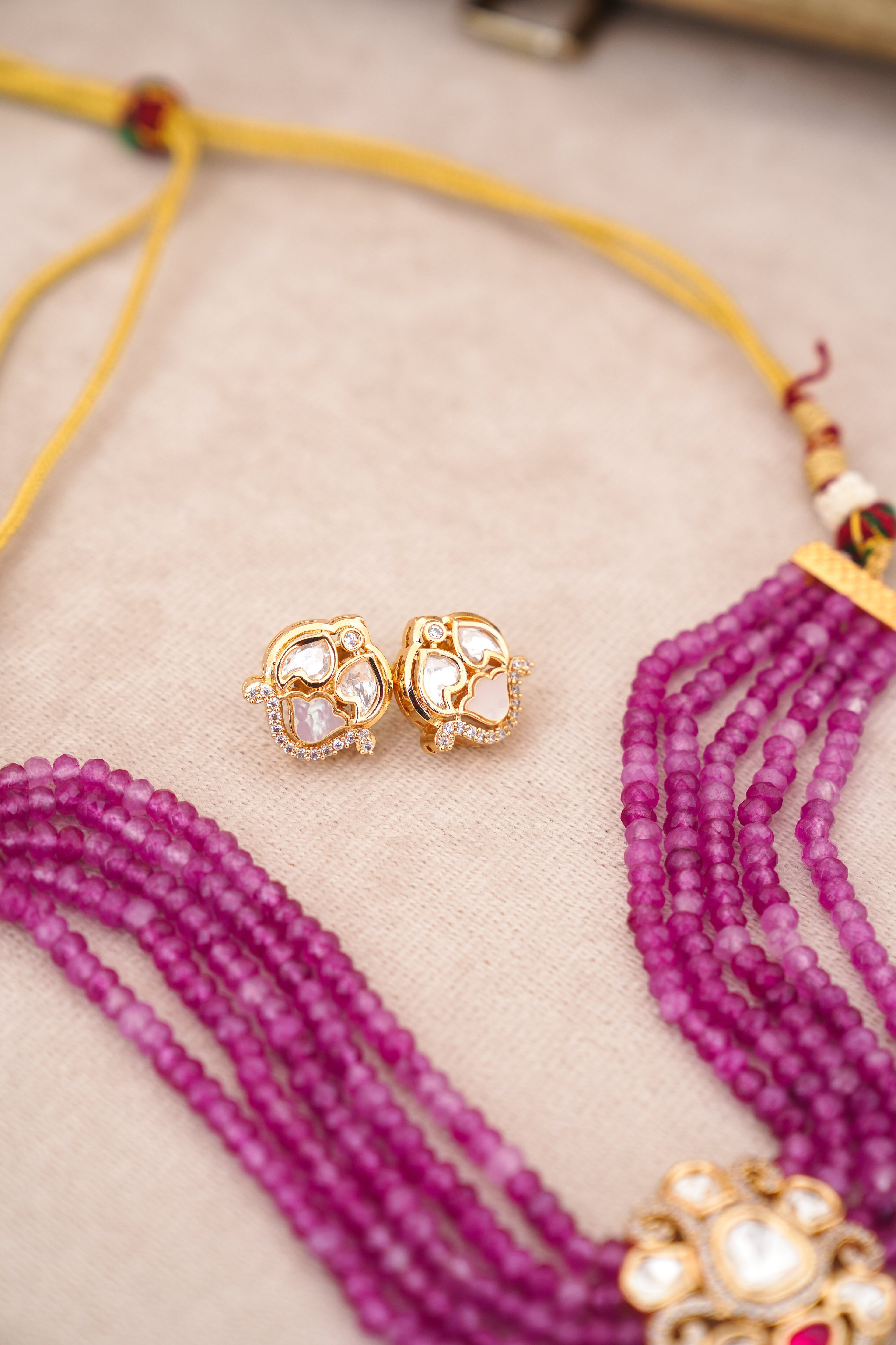 Lotus Bloom Ruby Necklace Set