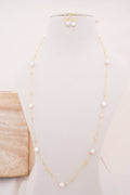Lumina Freshwater Pearl Station Necklace with matching Pearl Earring
