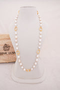 Freshwater Pearl Station Geometry Necklace