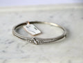Luminous Silver CZ Openable Bangle Bracelet