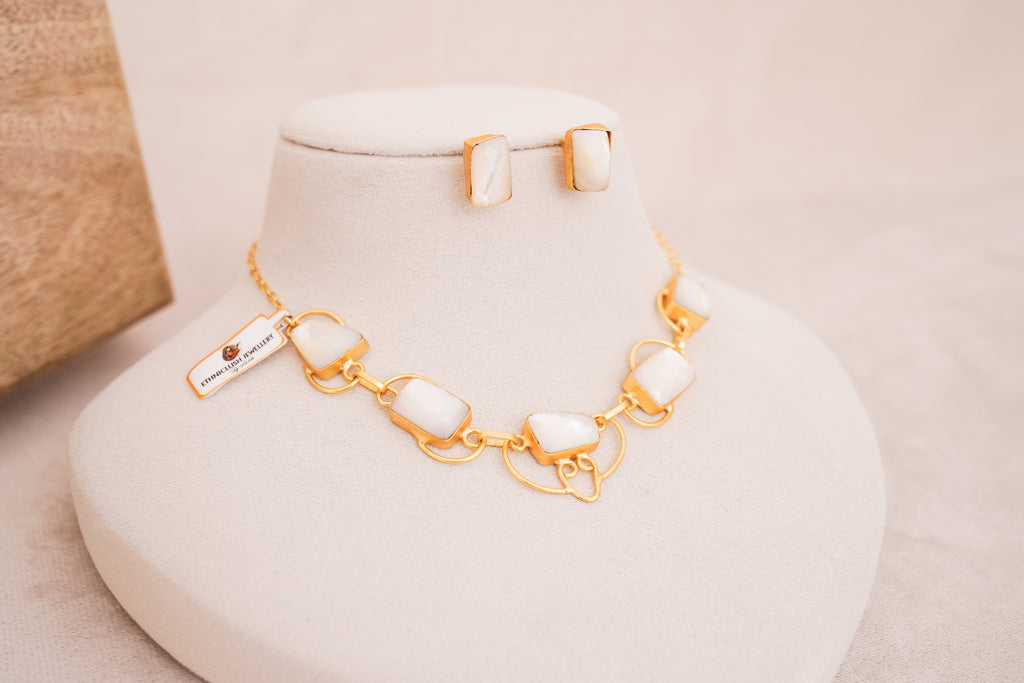 Luminous Moonstone Necklace Set