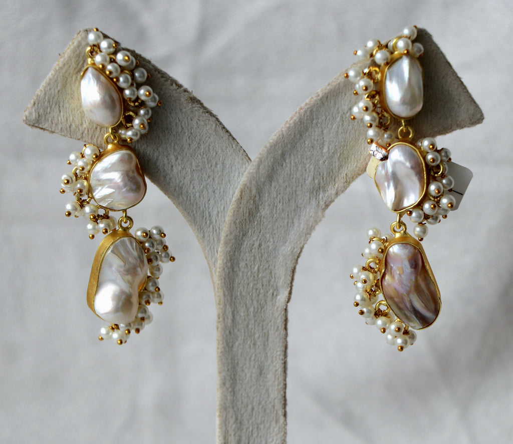 Luminous Pearl Cascade Earrings
