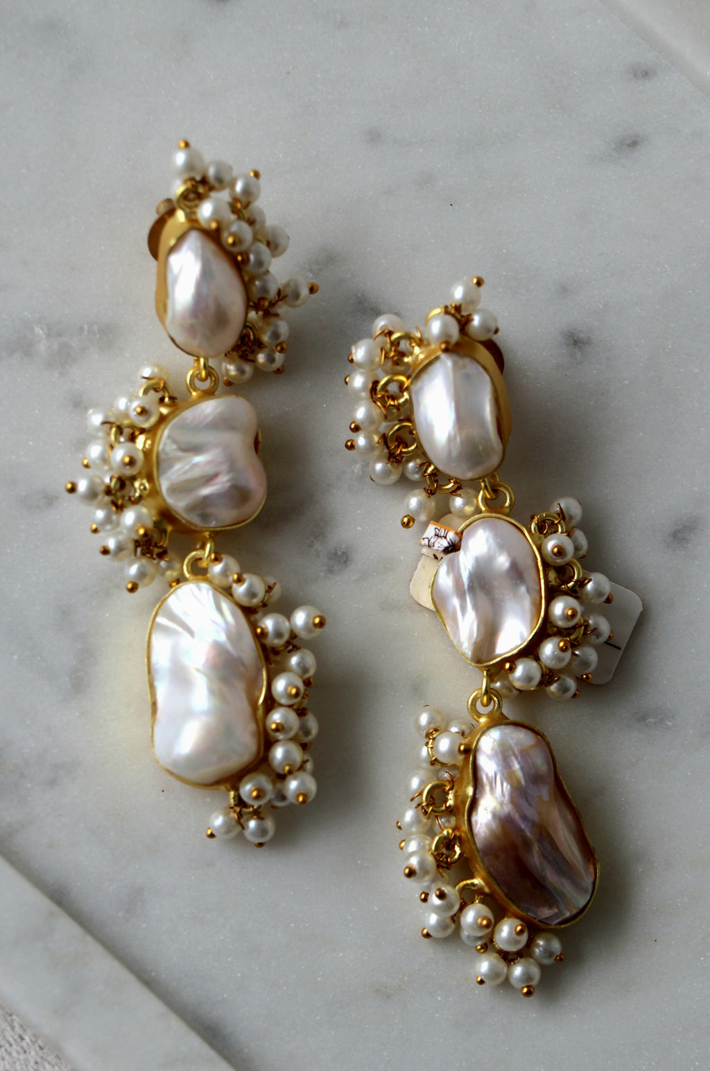 Luminous Pearl Cascade Earrings