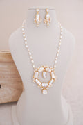 Luminous Circle Freshwater Pearl & Baroque Pearl Pendant Necklace Set