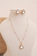 Teardrop Polki Pendant & Stud Set