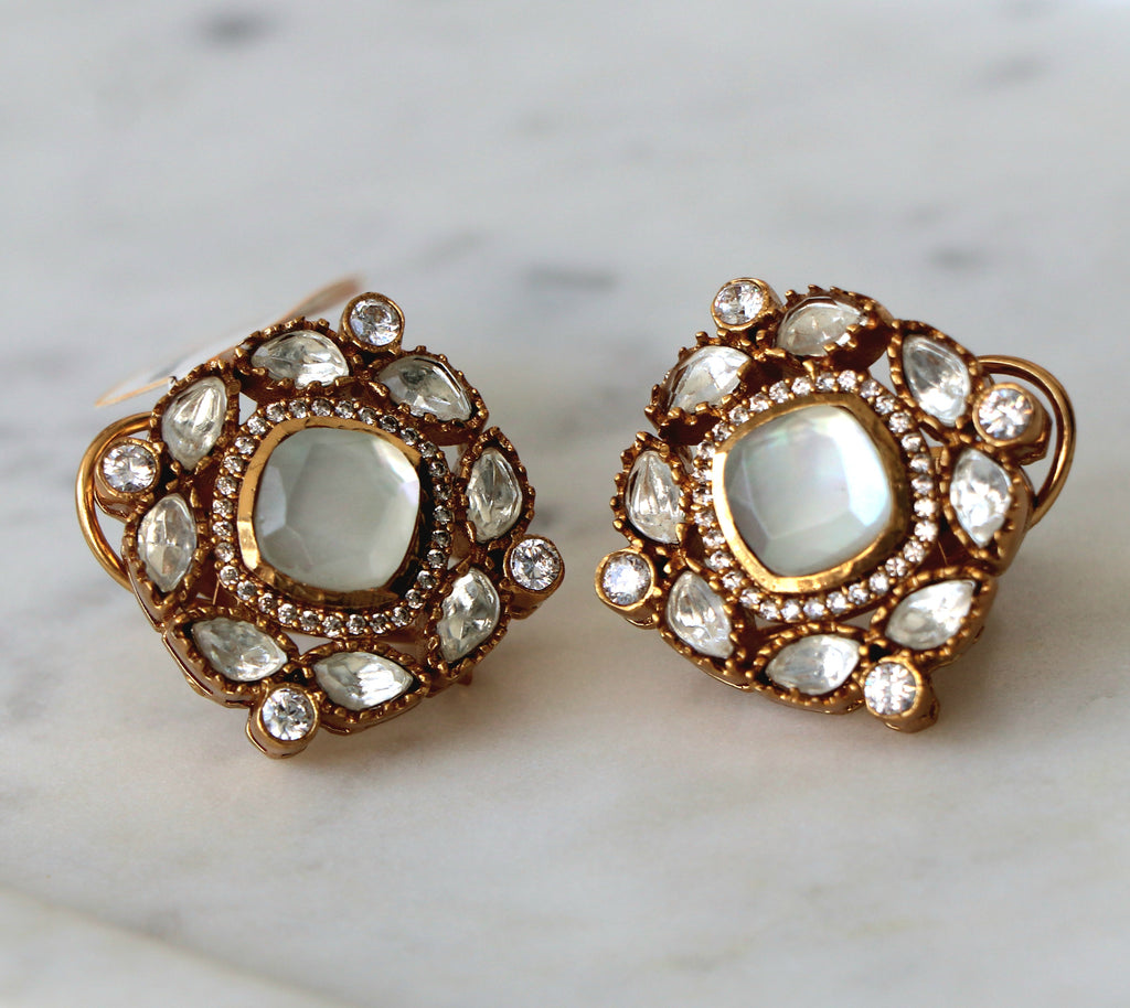 Lunar Bloom Stud Earrings