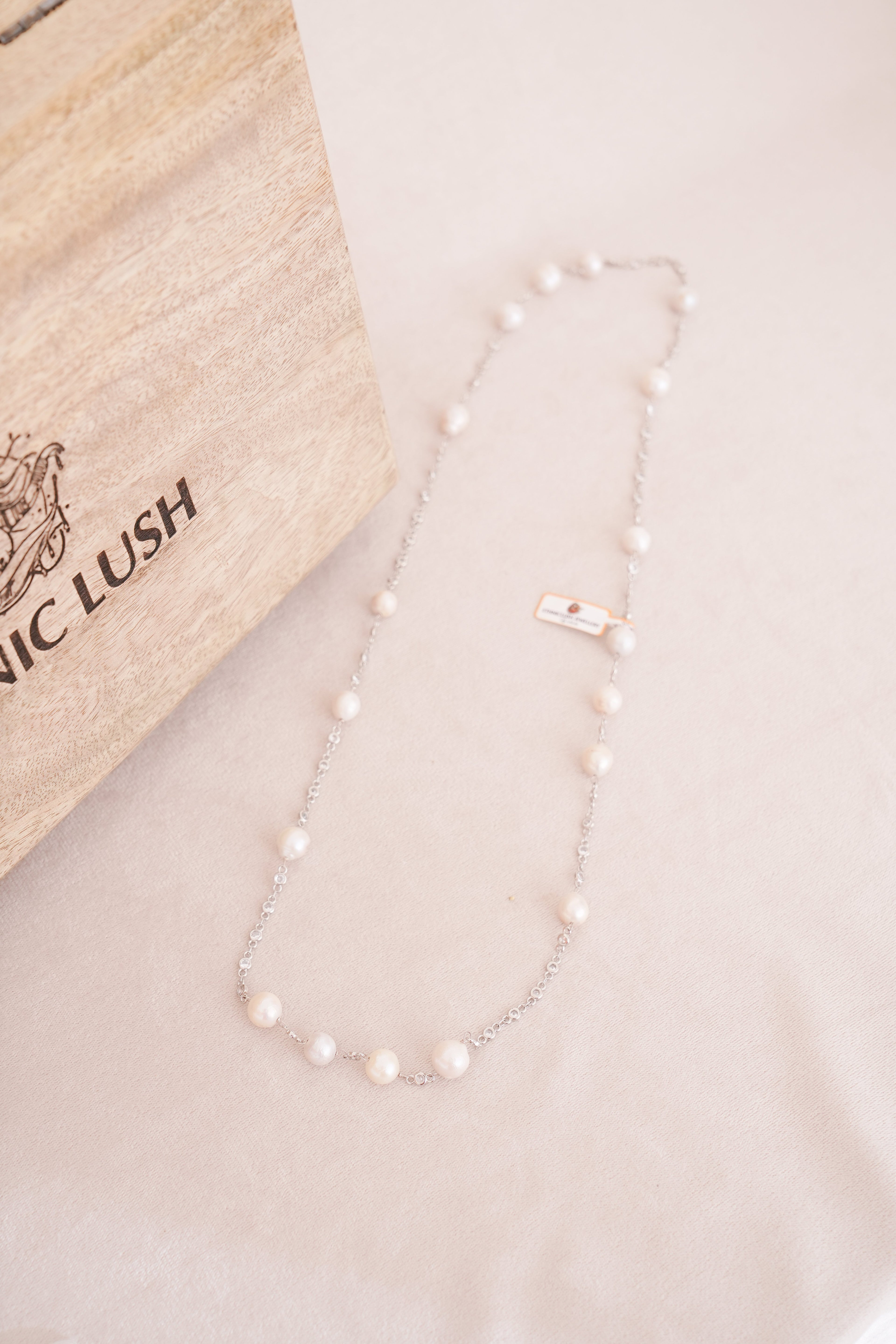 Lustrous Freshwater Pearl Station Necklace