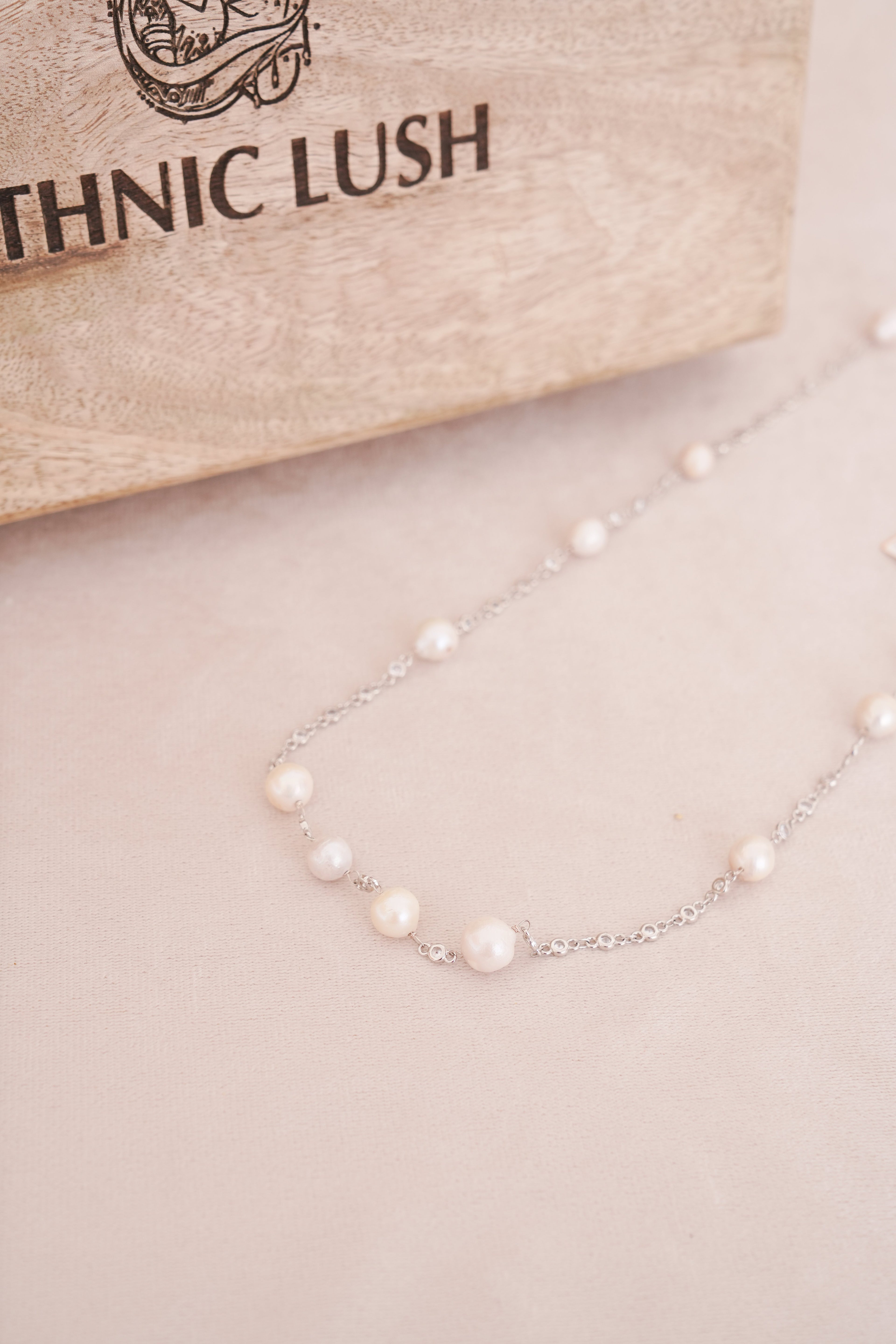Lustrous Freshwater Pearl Station Necklace