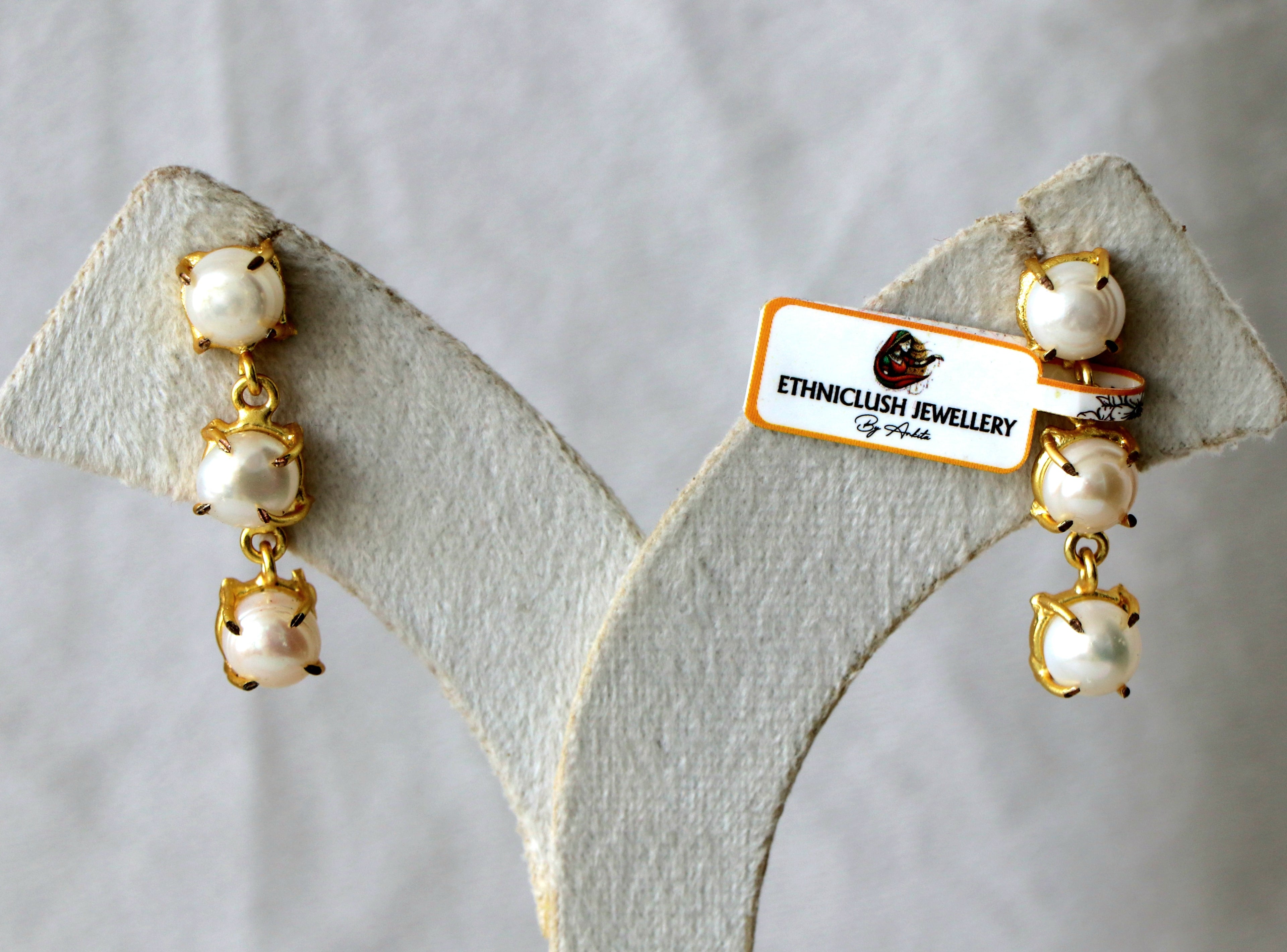 Lustrous Pearl Trio Earrings
