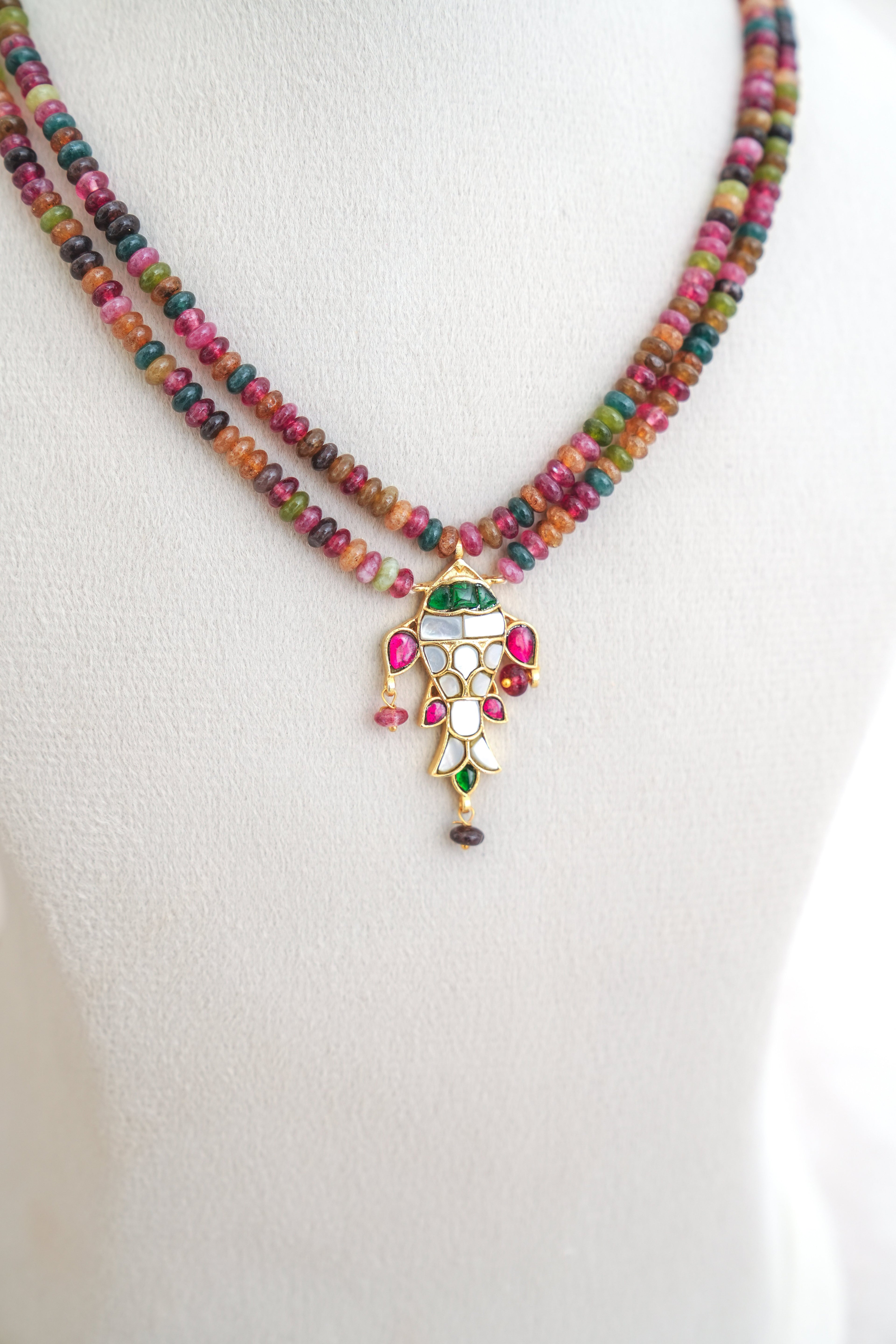 Mandala Gemstone Double Strand Necklace