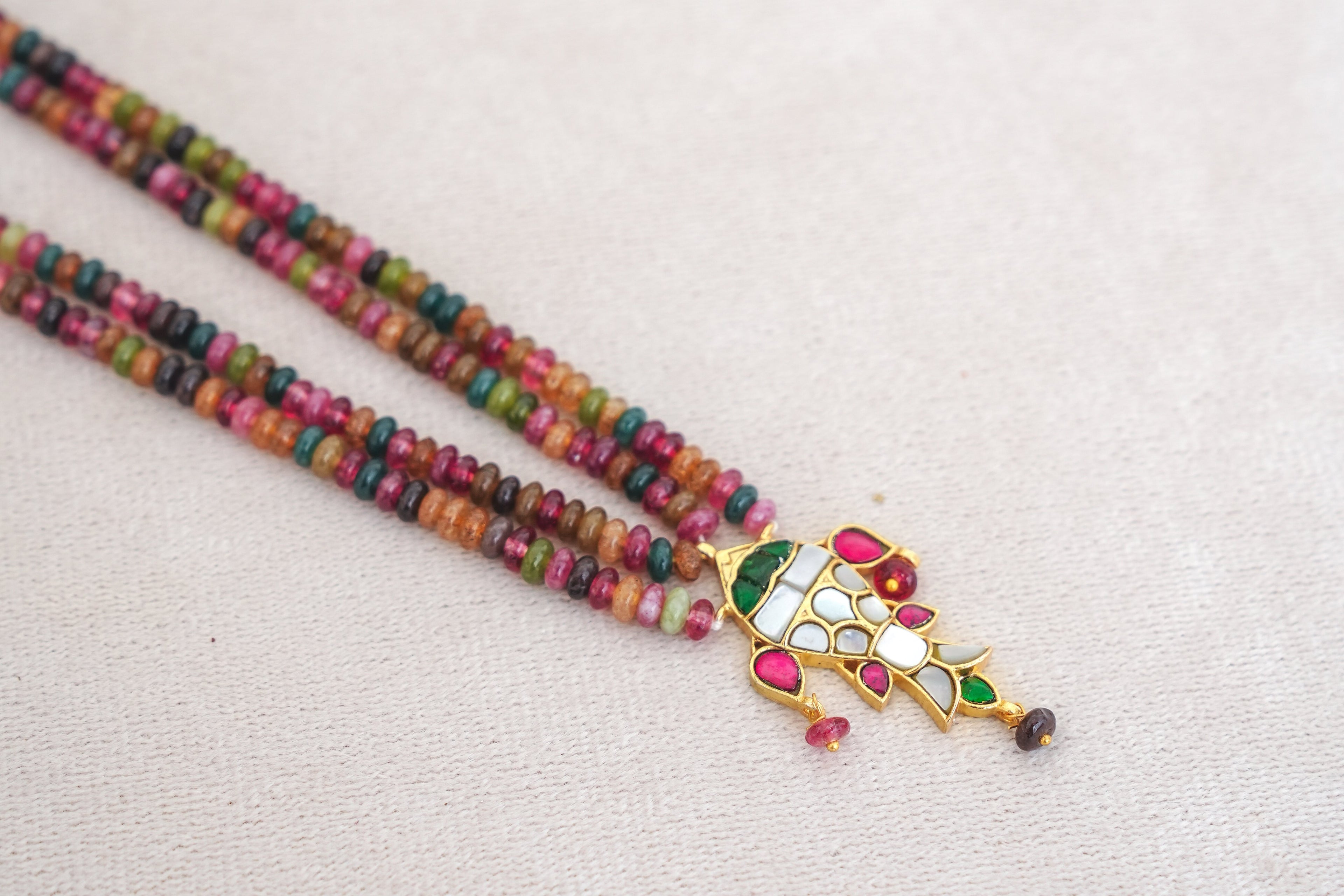 Mandala Gemstone Double Strand Necklace