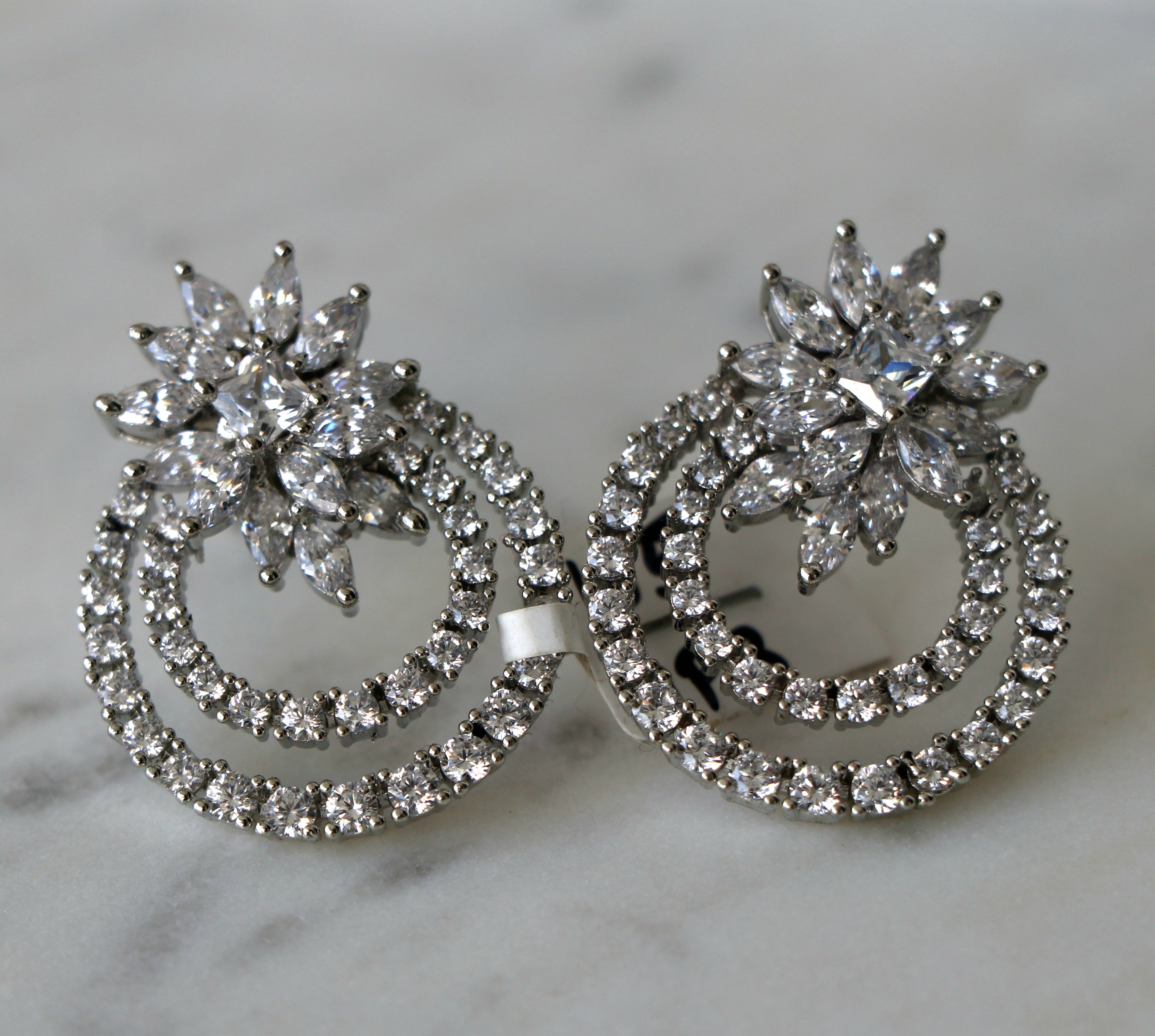 Marquise Bloom Spiral Earrings