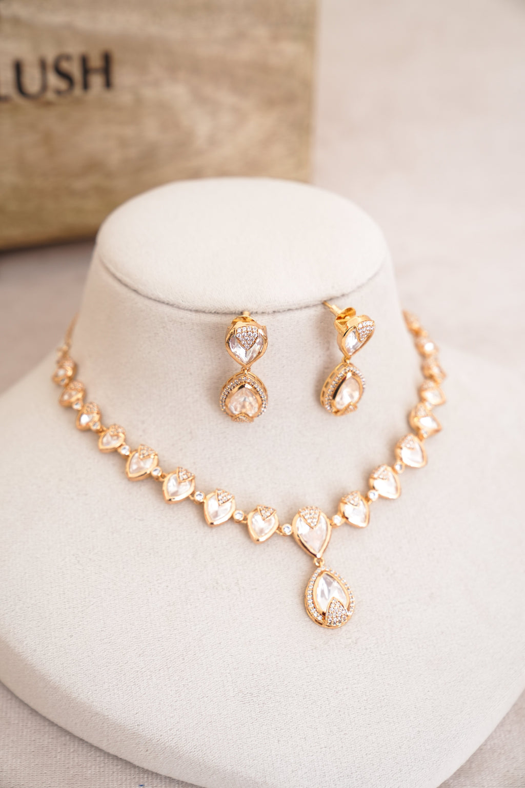 Moonlit Pearl Cascade Earrings  Necklace Set