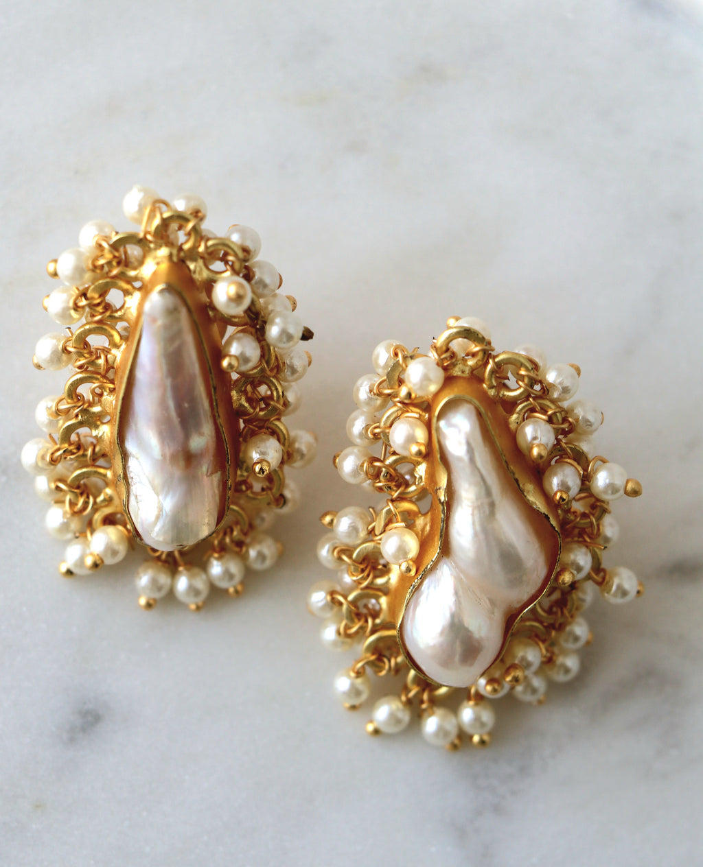 Moonlit Pearl Teardrop Earrings
