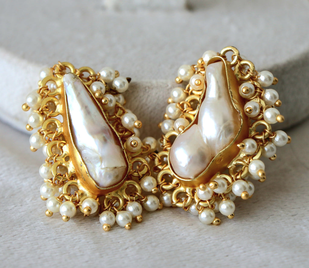 Moonlit Pearl Teardrop Earrings
