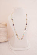 Mystic Natural Gemstone Station Necklace