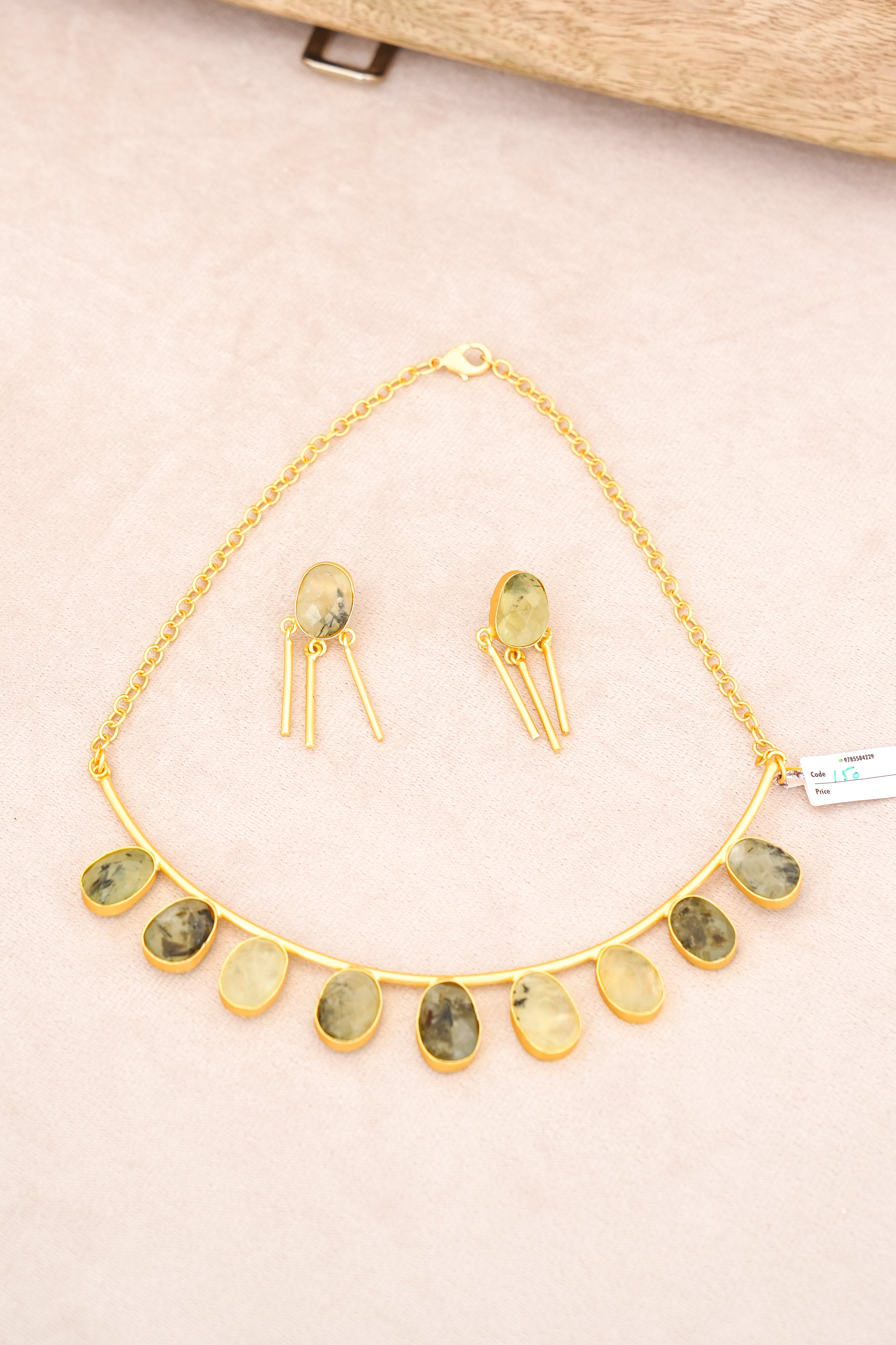 Mystic Green Cascade Necklace Set