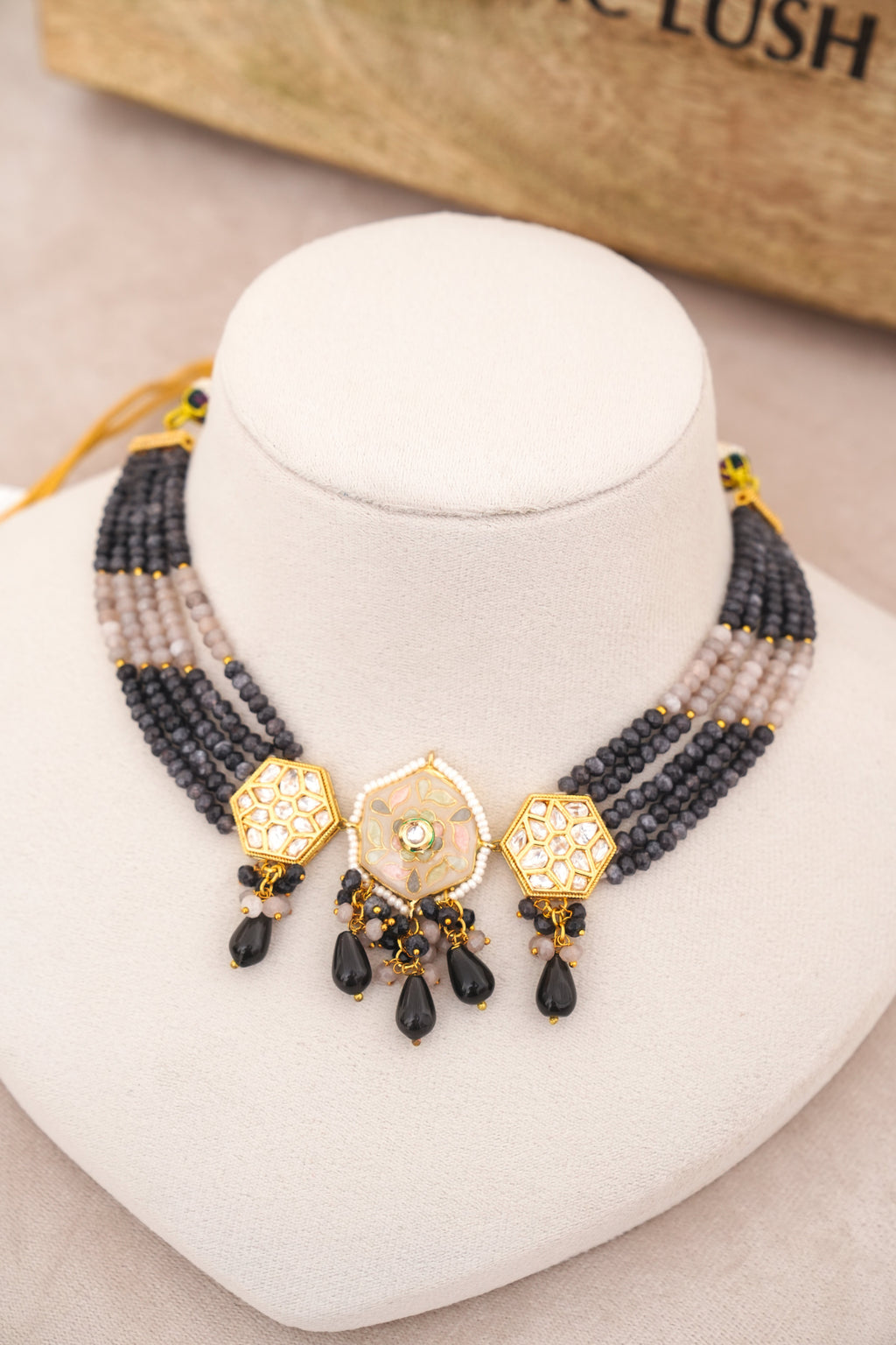 Enamel Kundan Choker with Earrings