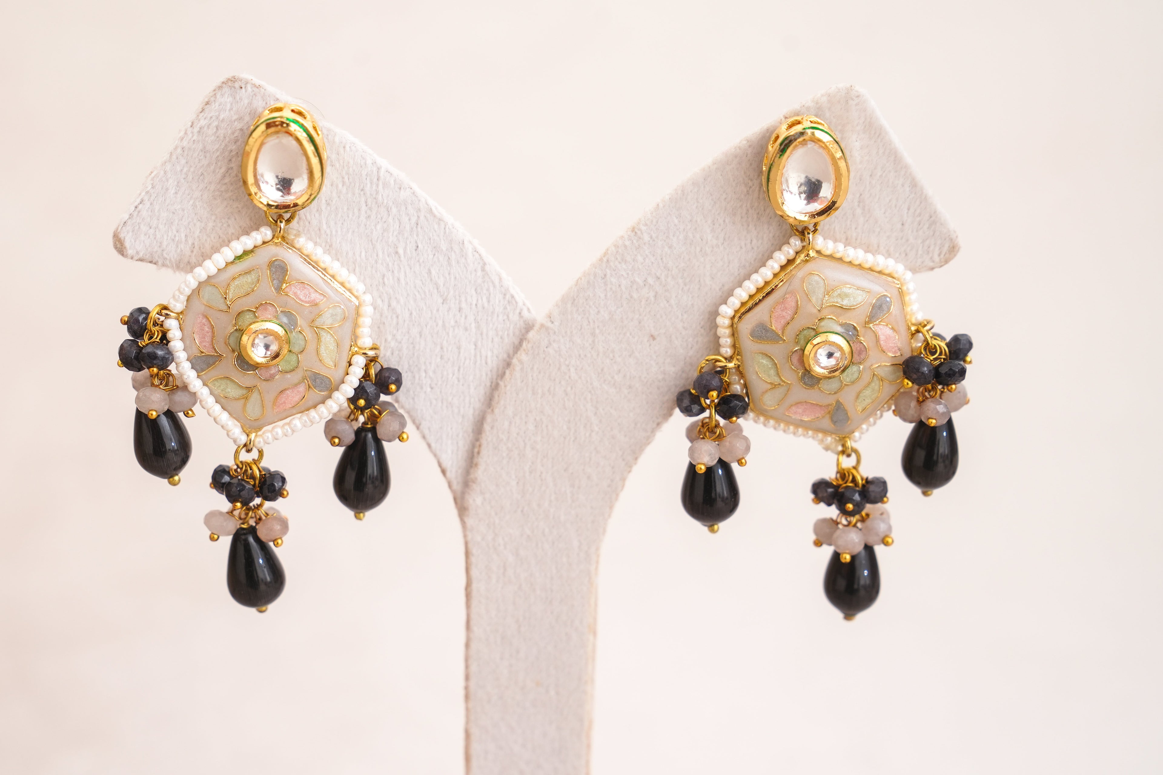 Enamel Kundan Choker with Earrings