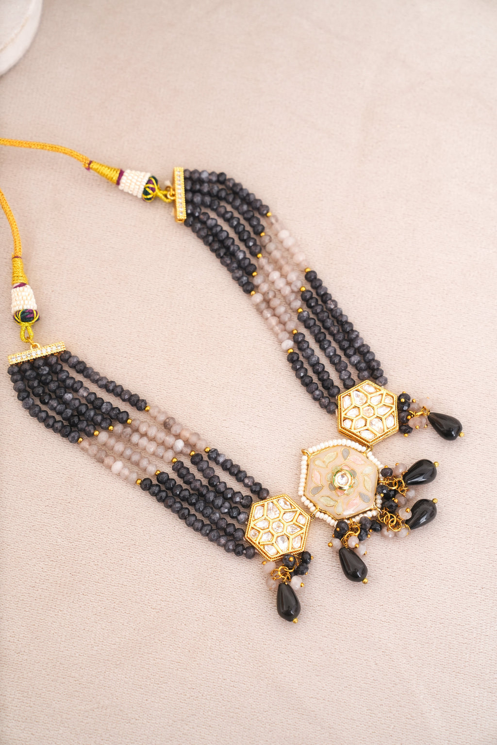 Enamel Kundan Choker with Earrings