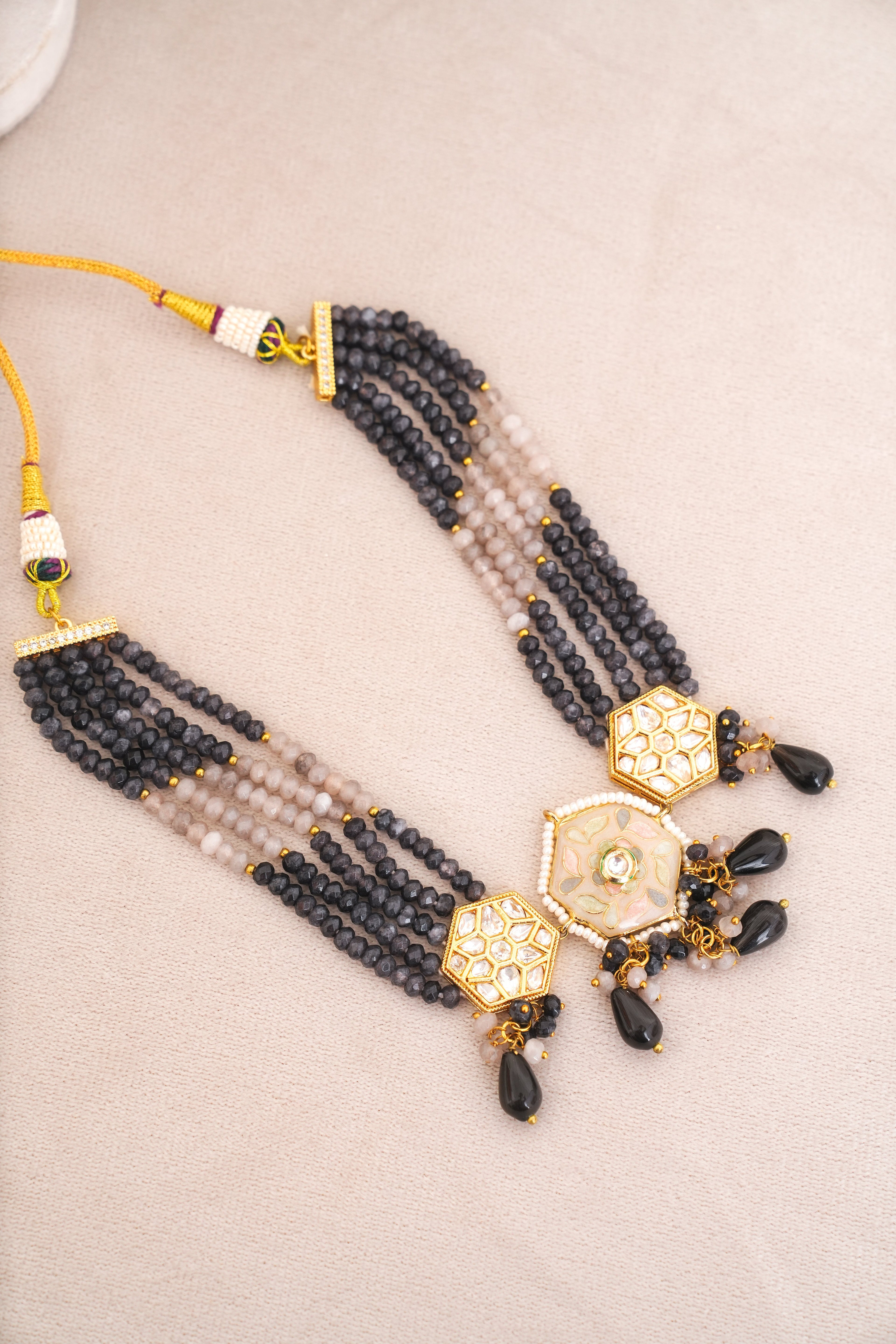Enamel Kundan Choker with Earrings