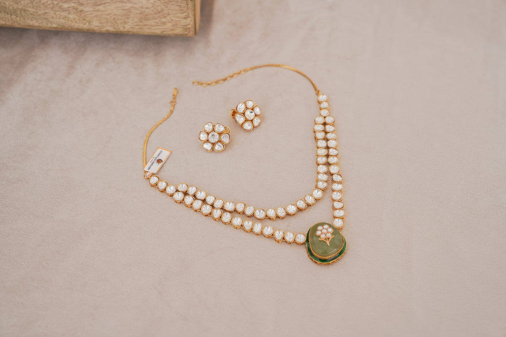 Kundan Polki Tennis Necklace Set