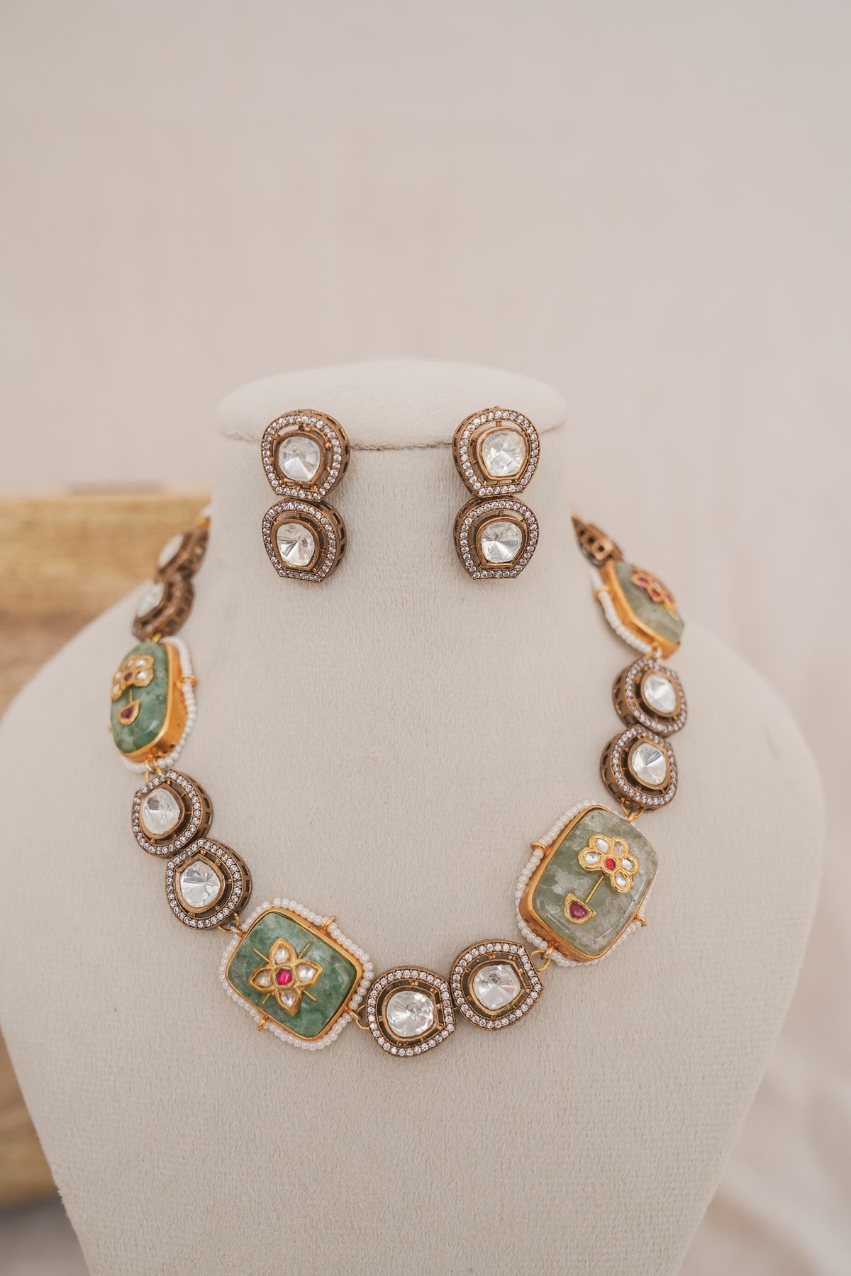 Layered Multi-Gemstone Choker Set