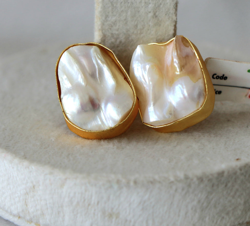 Baroque Pearl Stud Earrings