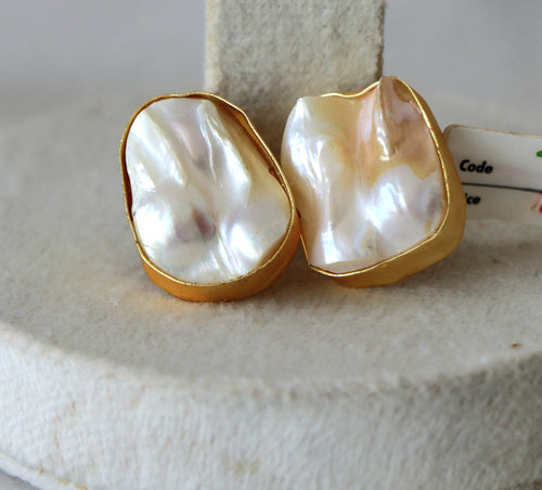 Baroque Pearl Stud Earrings