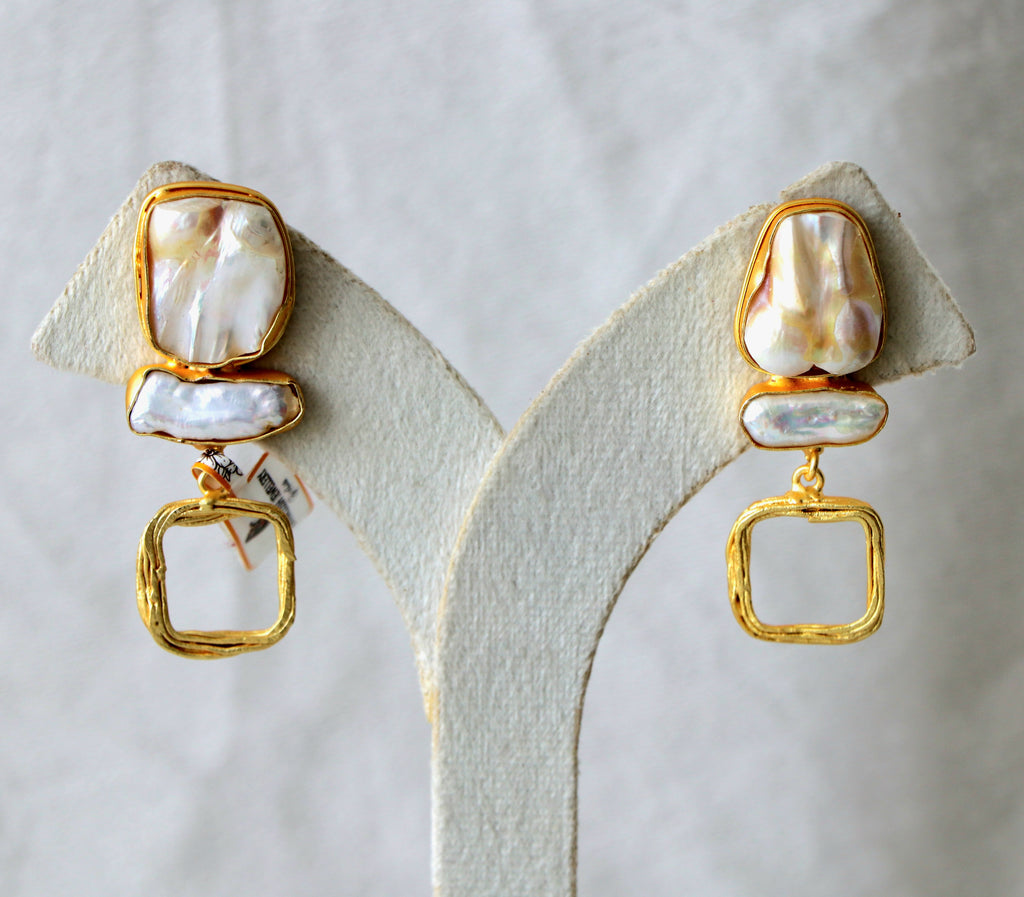 Nacre Cascade Statement Earrings