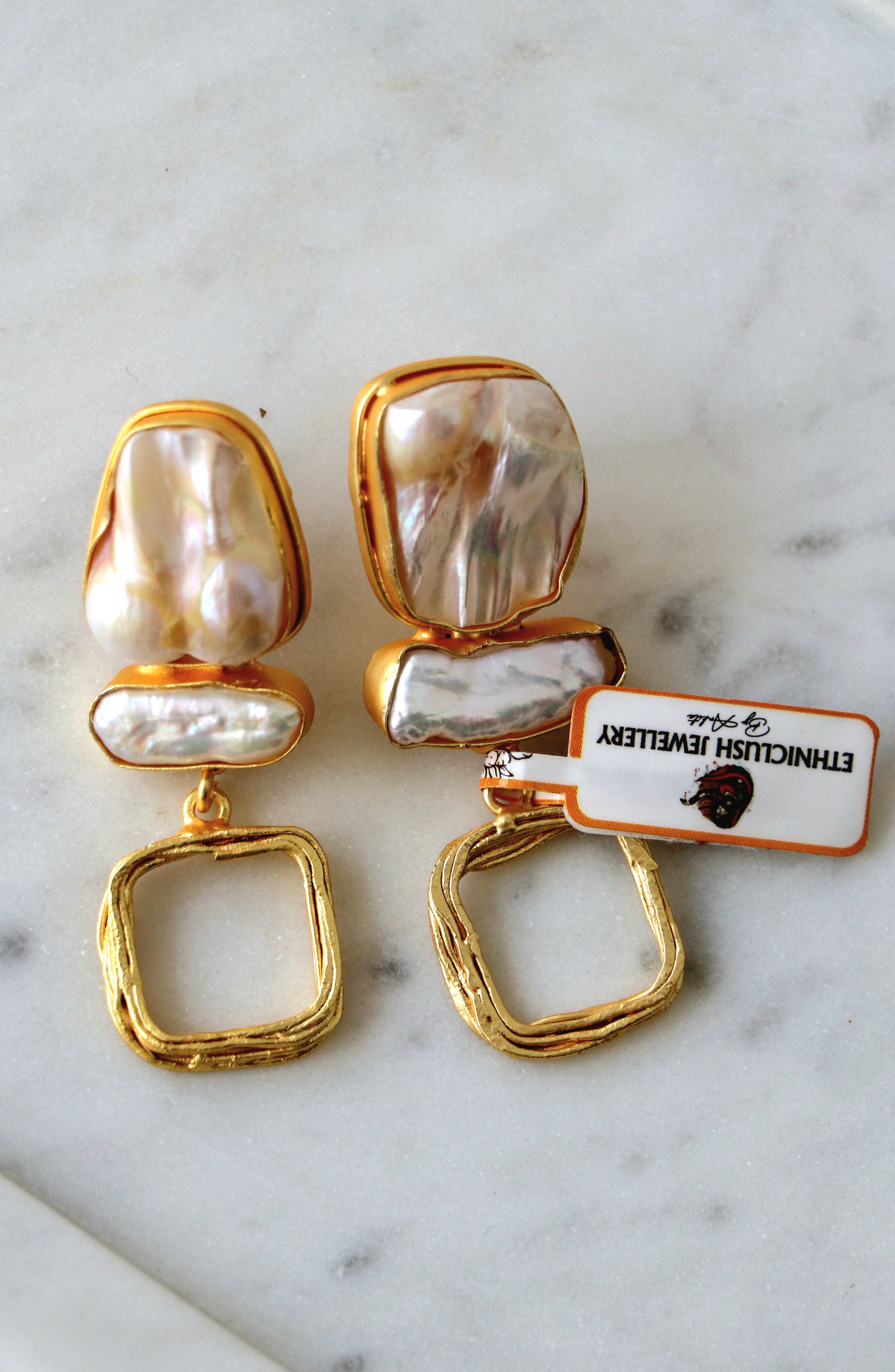 Nacre Cascade Statement Earrings