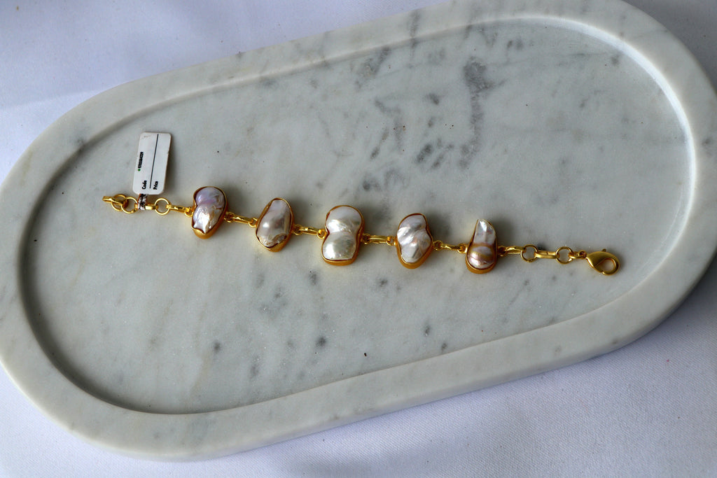 Natural Baroque Pearl Cascade Bracelet