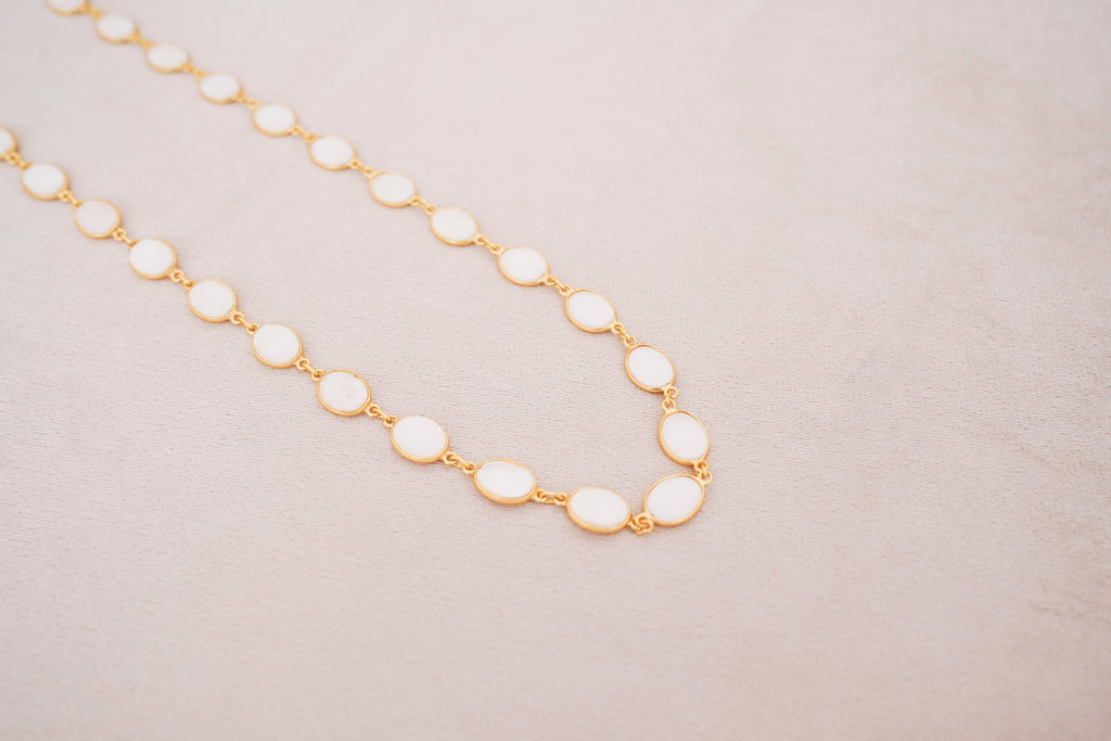 Natural Mother of Pearl Oval Necklace