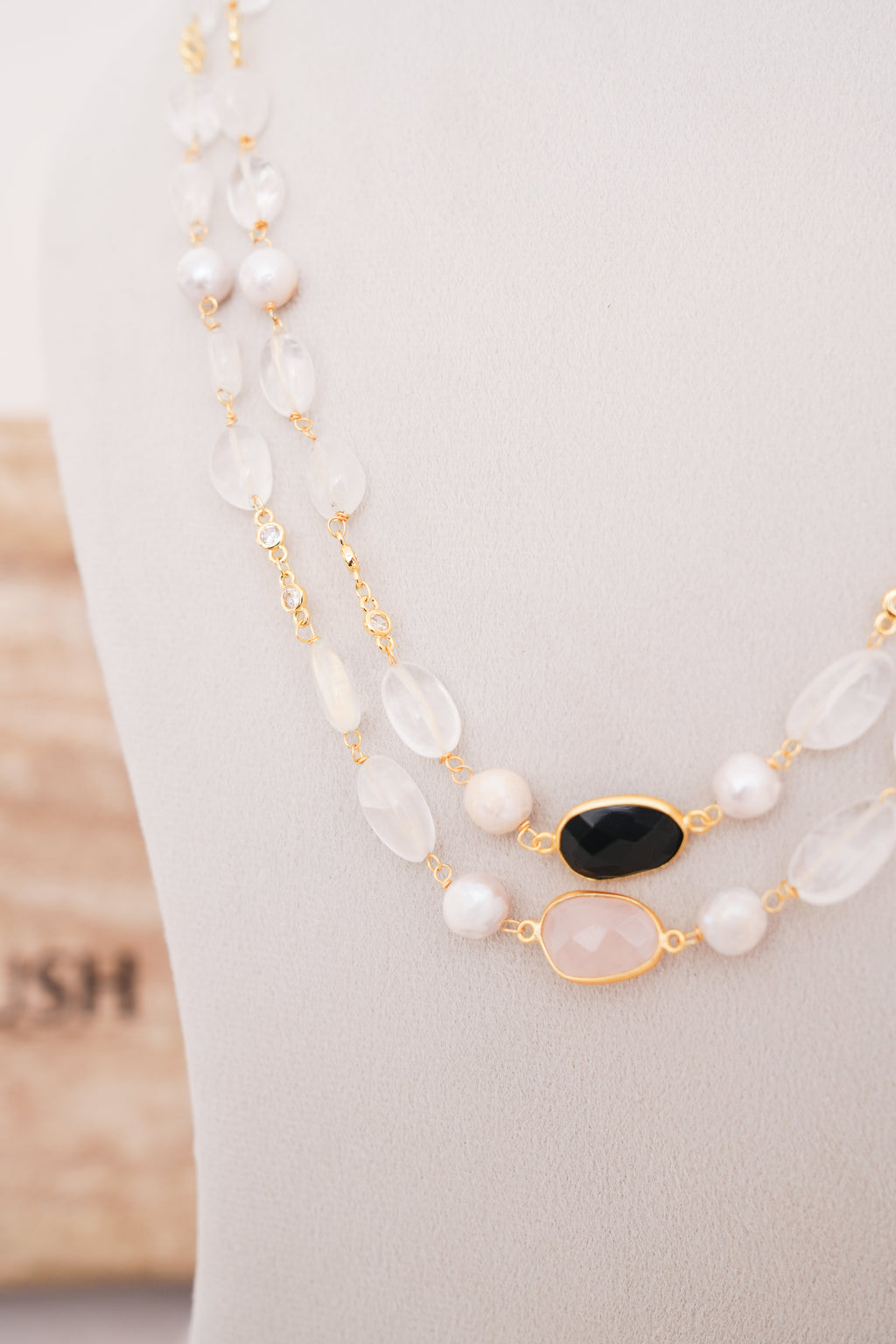 Fluorite Gemstone Layered Necklace Set