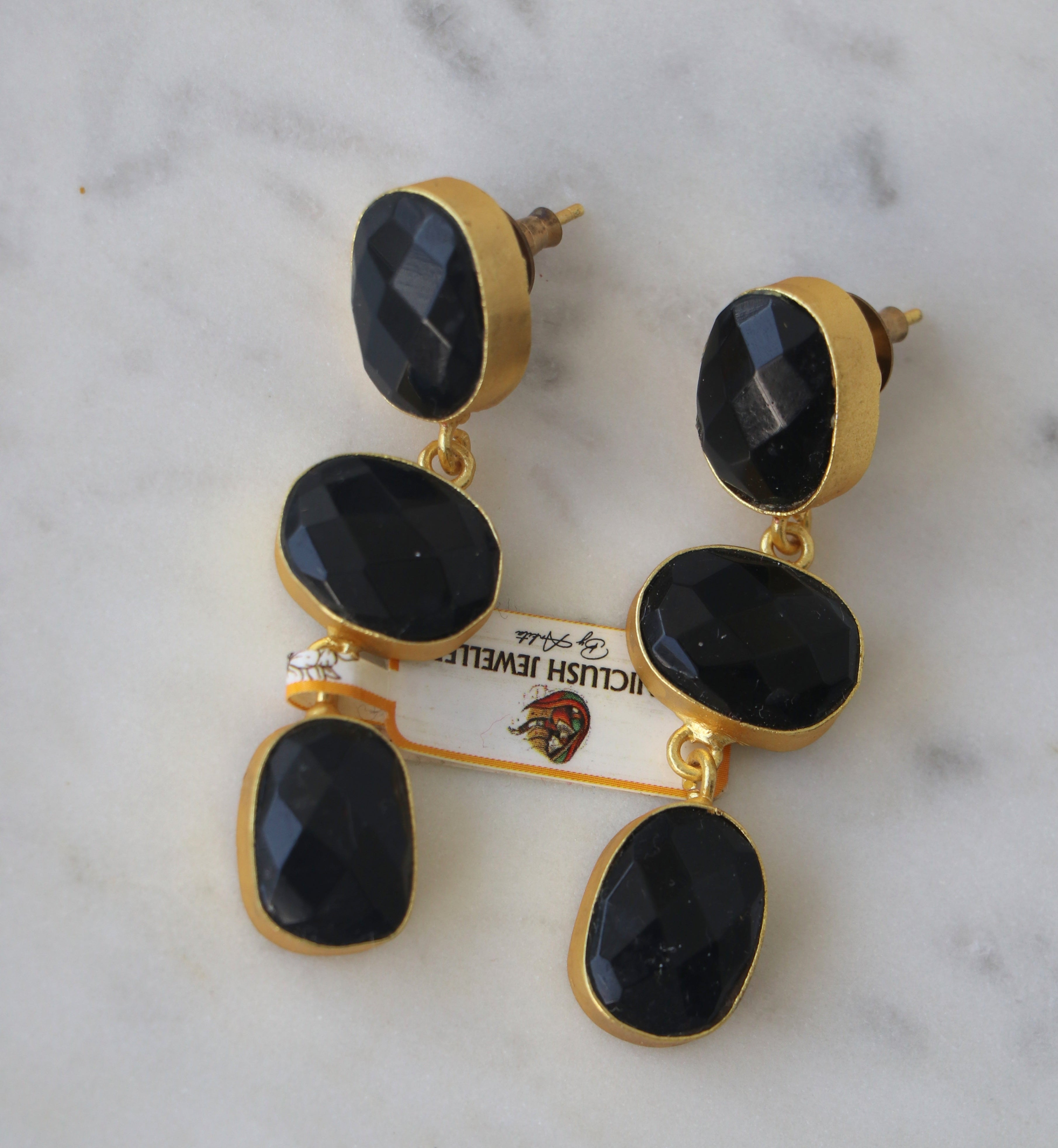 Obsidian Cascade Earrings