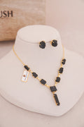 Raw Black Tourmaline Crystal Necklace Set