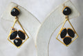 Obsidian Geometry Dangle Earrings