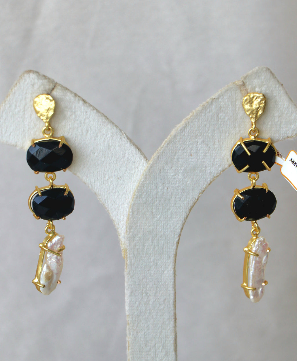 Obsidian Pearl Cascade Earrings