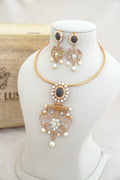 Onyx Bloom Choker  Earrings Set