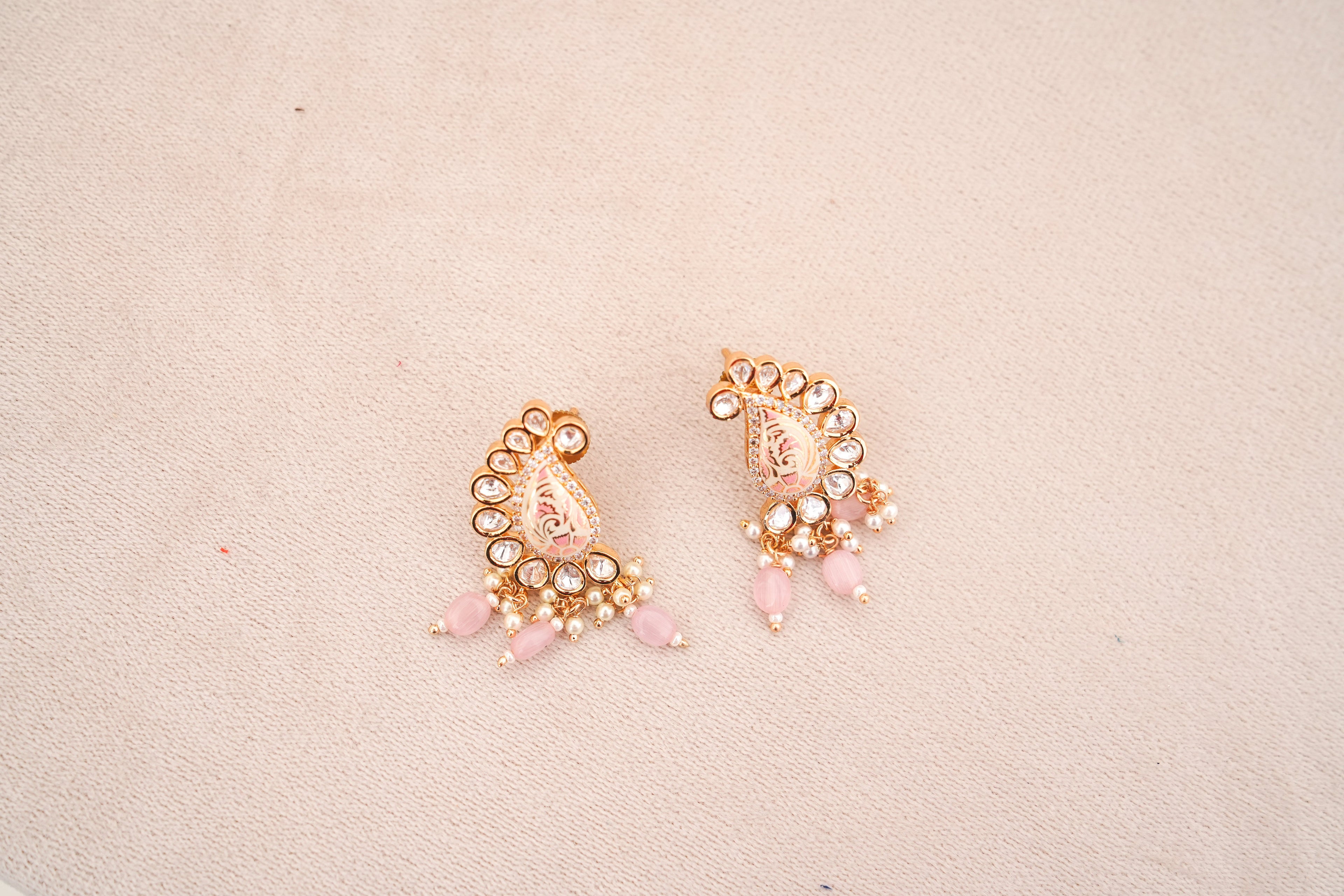Peacock Bloom Rose Quartz Necklace Set