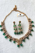 Moissanite  Green Stone Necklace Set