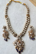 Peacock design Moissanite Amethyst Necklace Set