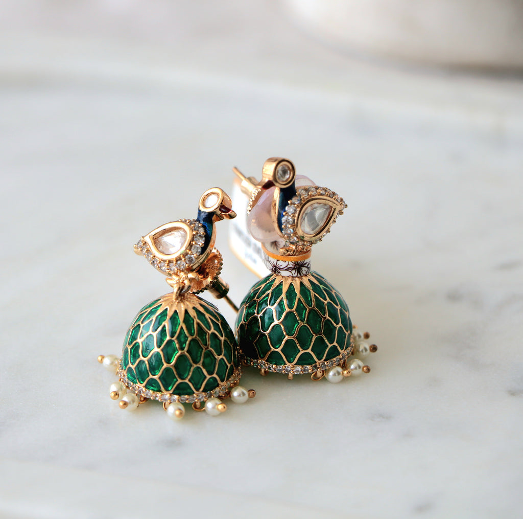 Peacocks Emerald Reverie Earrings
