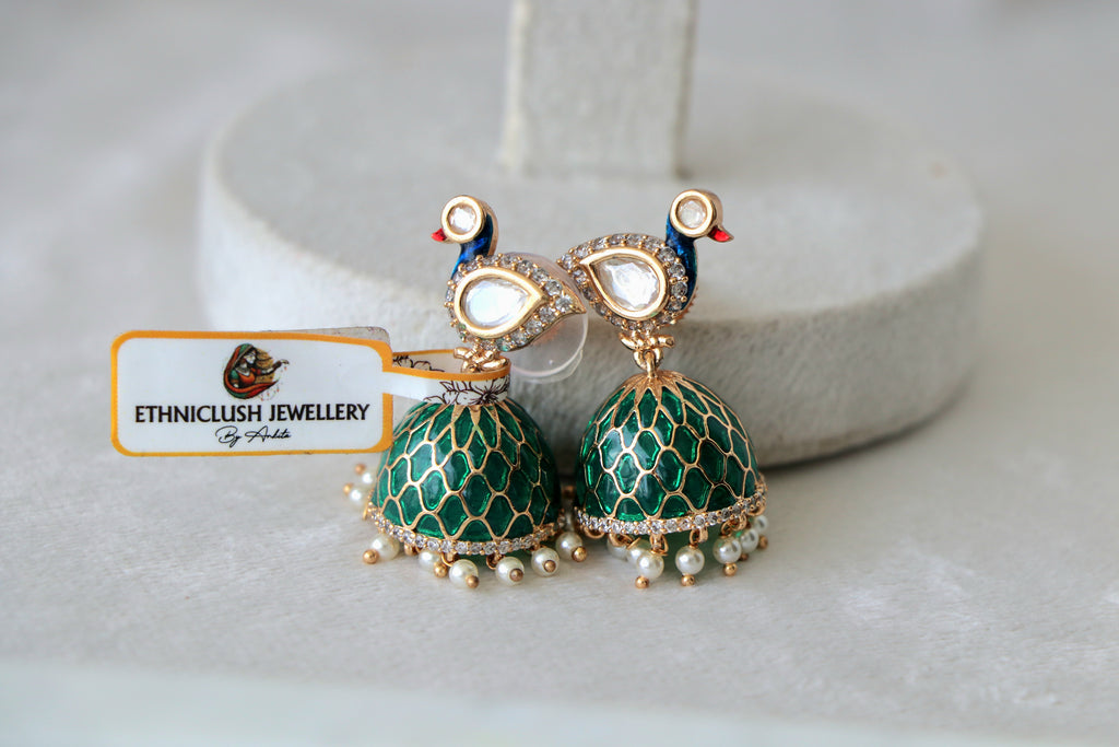 Peacocks Emerald Reverie Earrings