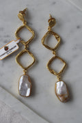 Pearl Infused Geometric Earrings