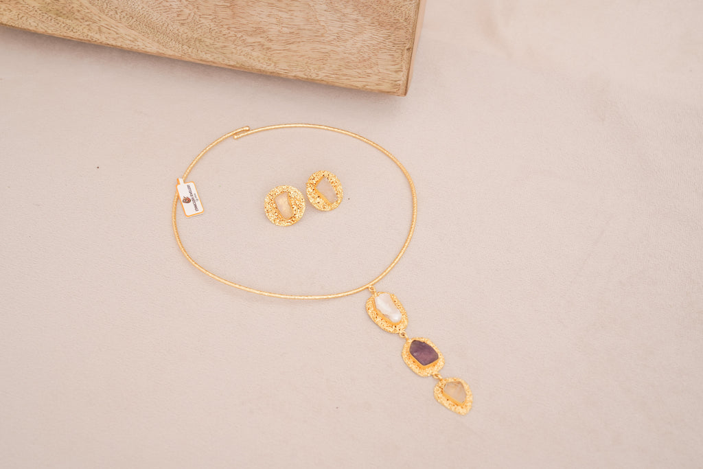 Raw stone Cascade Statement Hasli Set